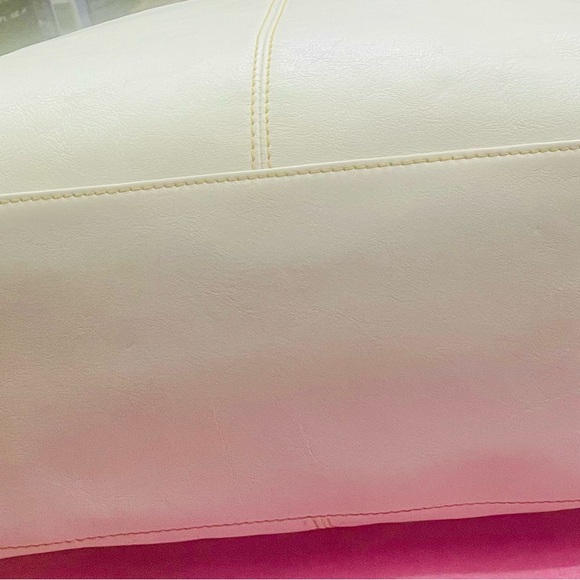 Dooney & Bourke Rare  White and Tan Shoulder Bag with Gold-Tone Hardware - Picture 4 of 10